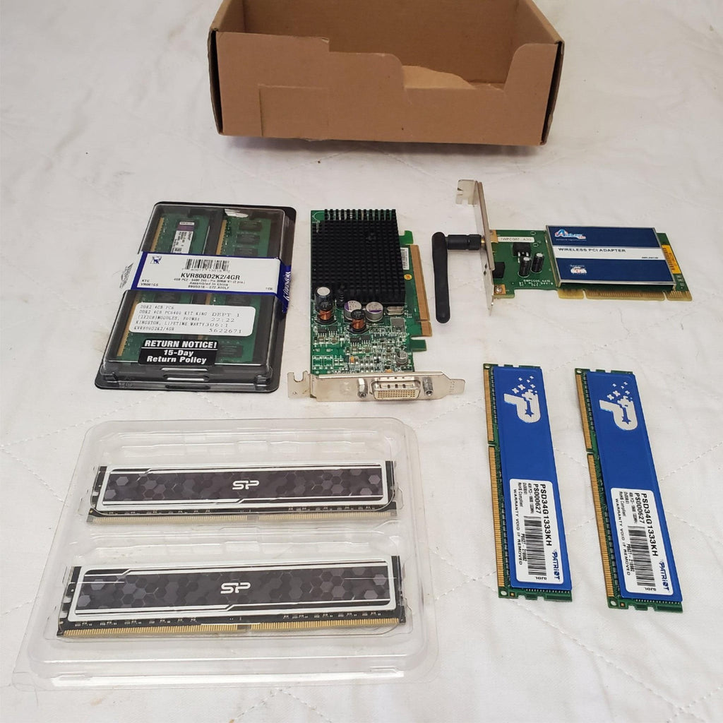 Lot of Various Computer Ram, PCI Adapter & Graphic Card