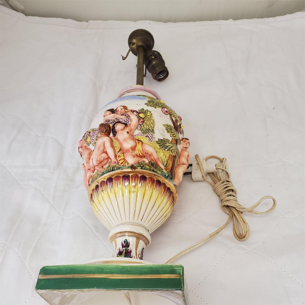 Vintage Antique Painted Italian Table Lamp