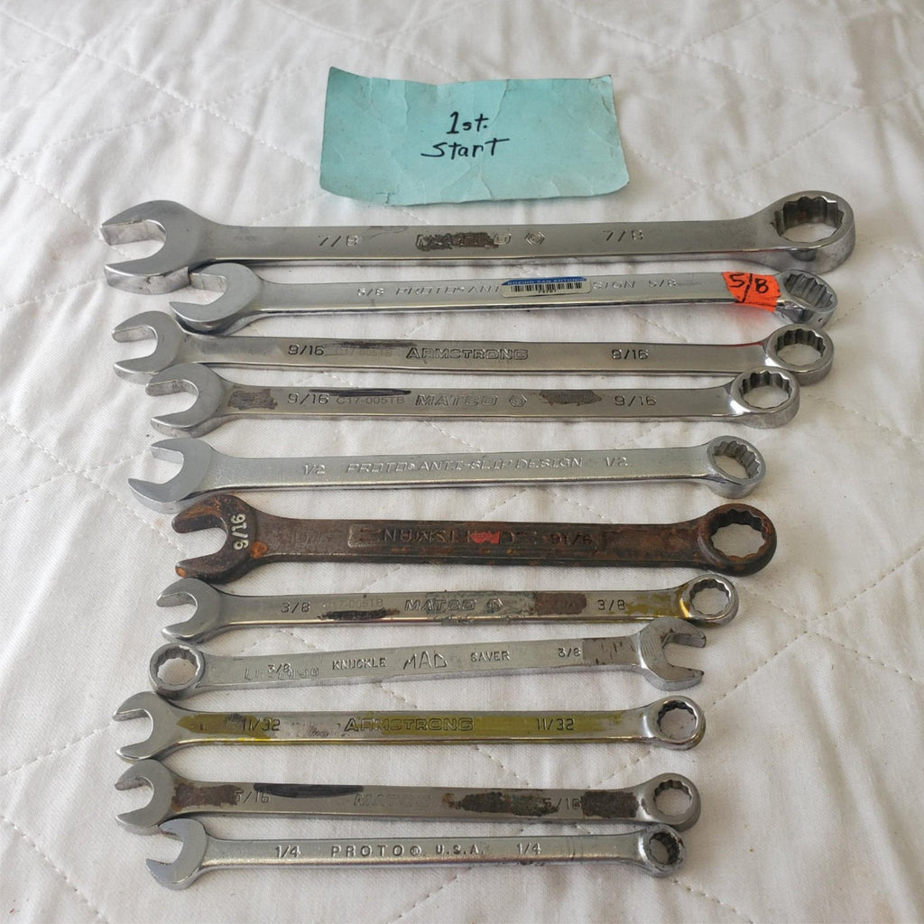 11 Pcs 12 Point SAE Combination Wrench Set - Lot 411