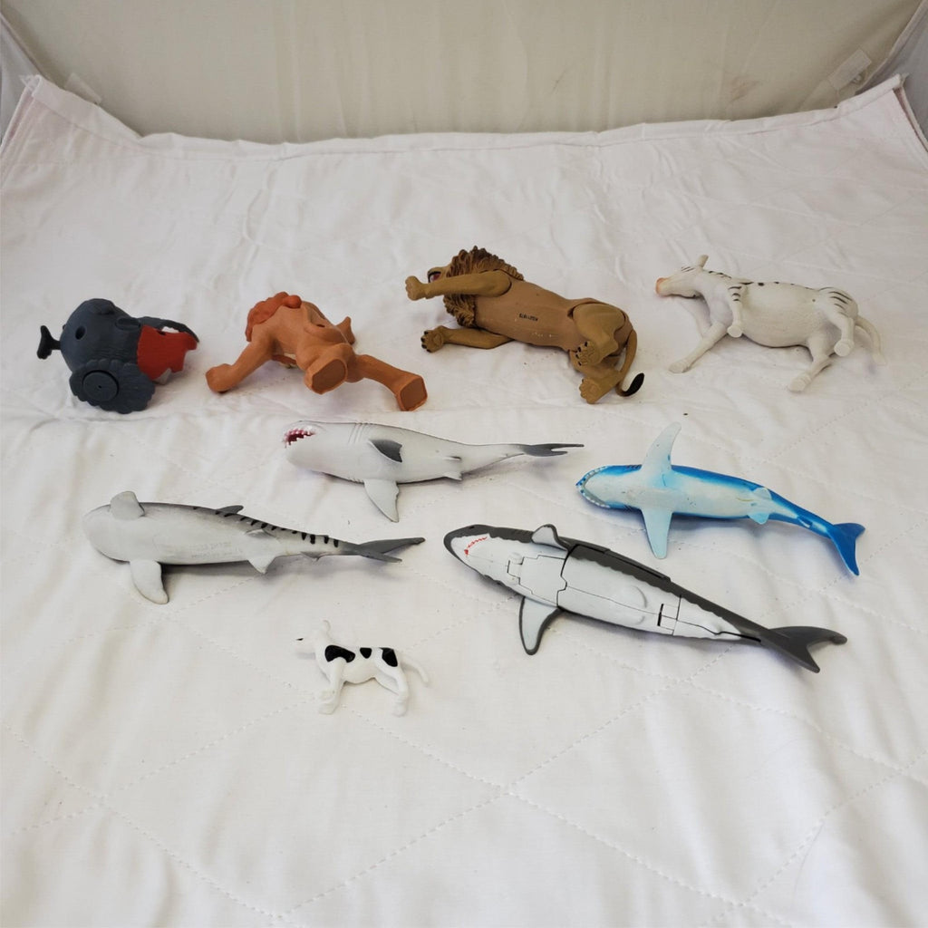 Lot of Assorted Lion, Zebra, Fishes & other Animals Toy Figures