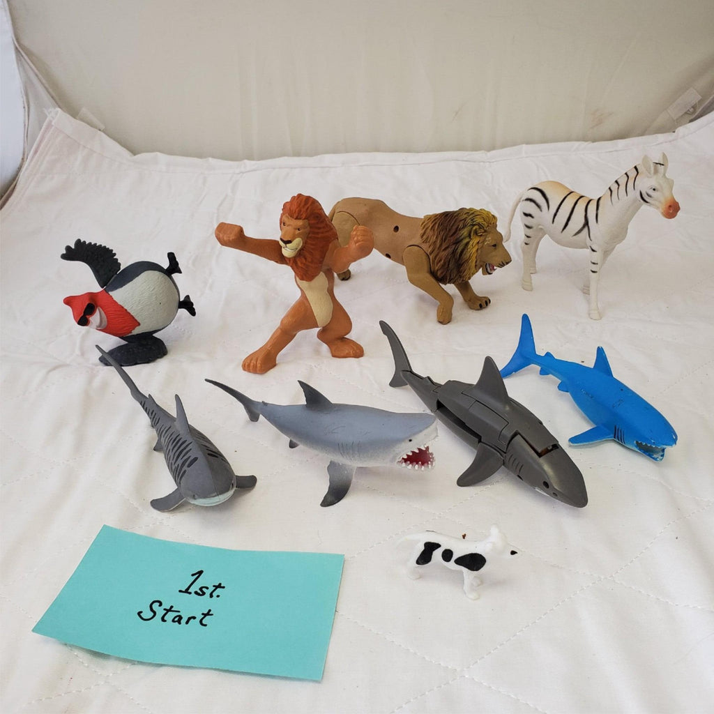 Lot of Assorted Lion, Zebra, Fishes & other Animals Toy Figures