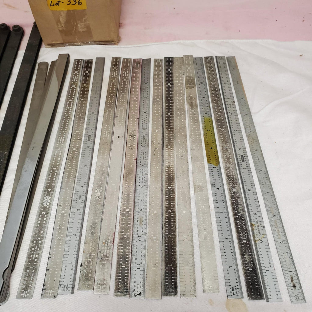 Lot of Assorted Metal Measuring Rulers and Straight Edges LOT-336
