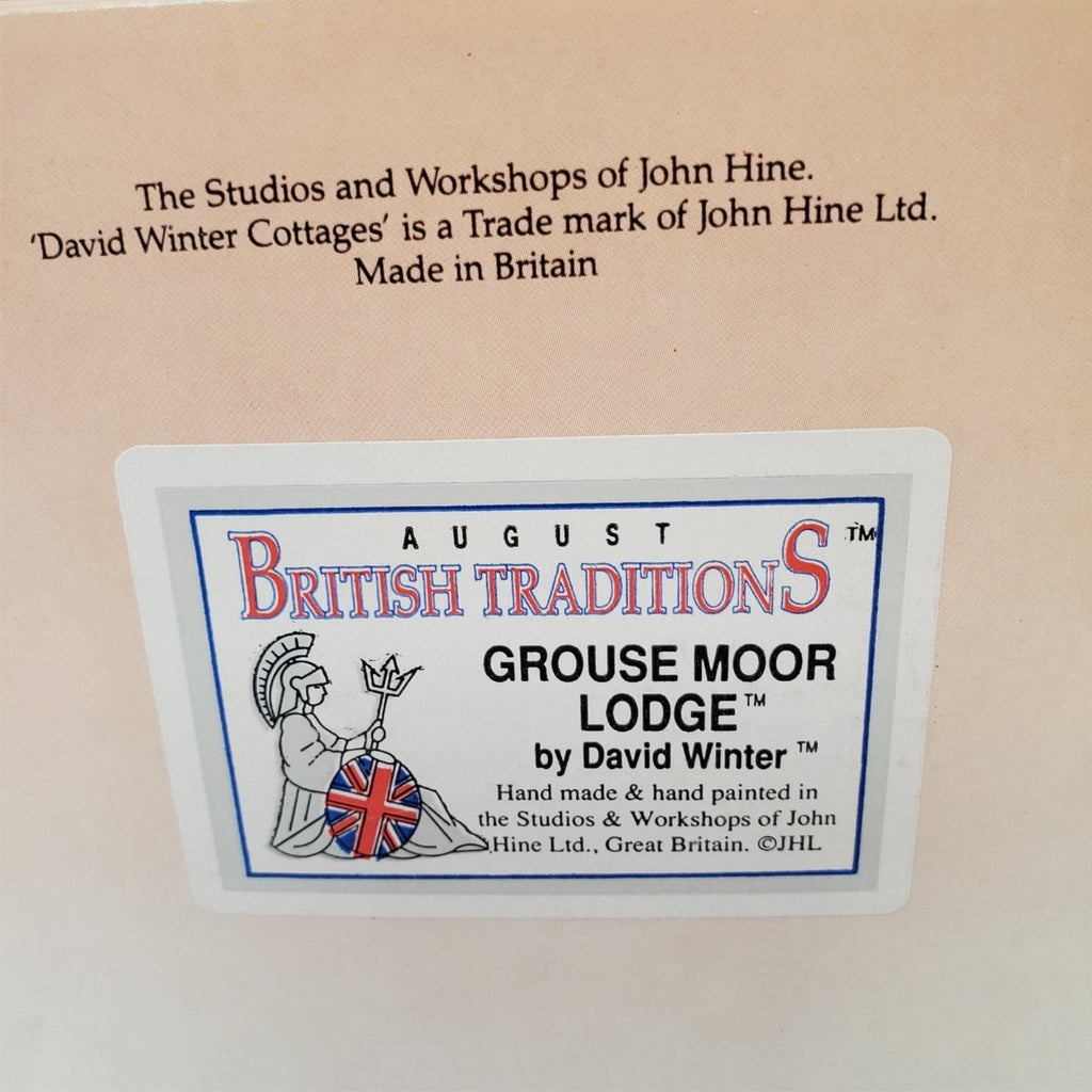 David Winter Cottages August British Traditions Grouse Moor Lodge with Book