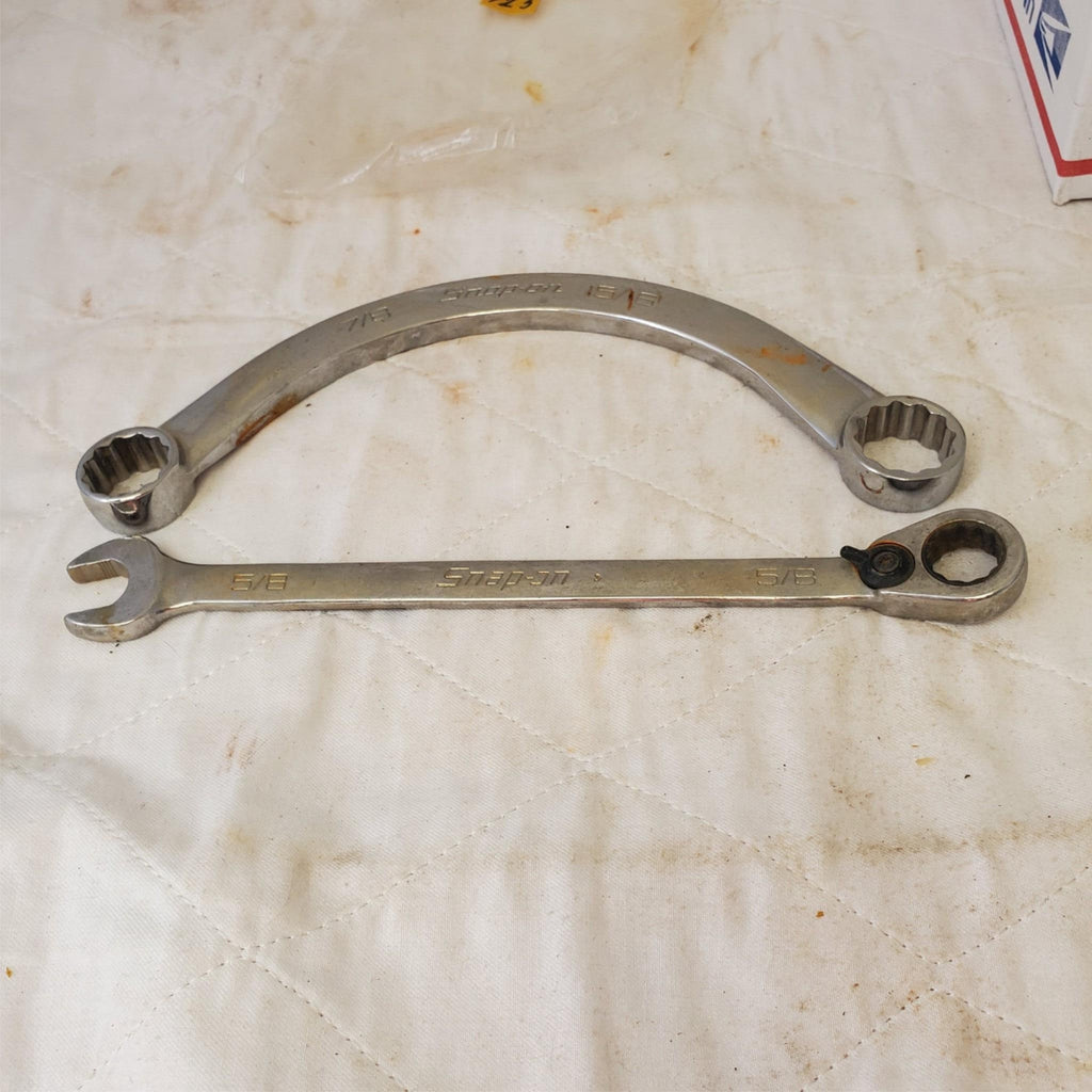 Lot of Snap On 7/8–15/16" Half-Moon Wrench & 5/8" Combination Wrench LOT 423