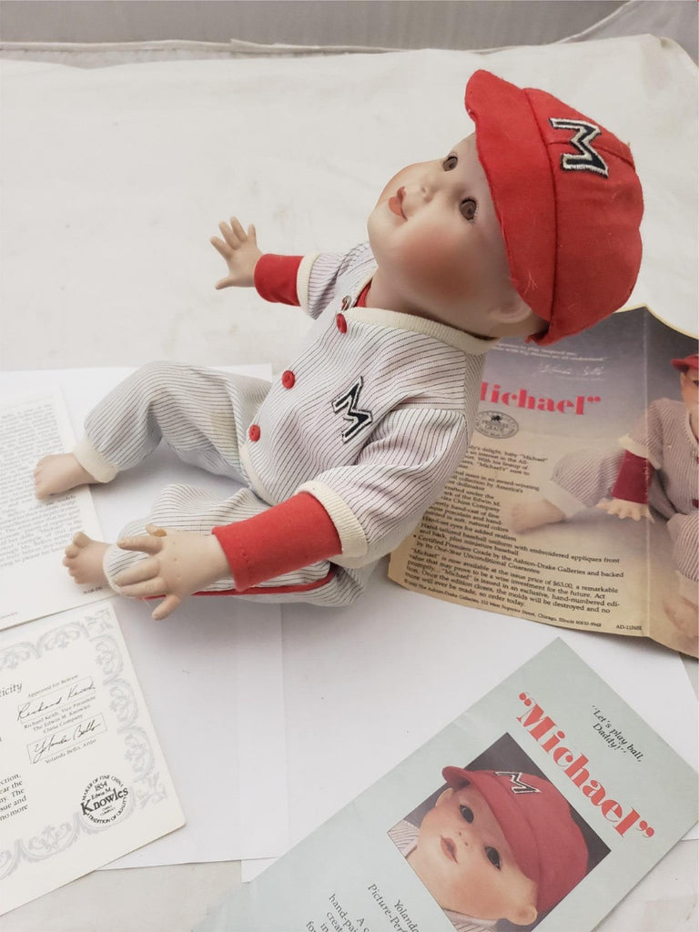 Knowles Michael Baseball Porcelain Doll Yolanda's Picture Perfect Babies