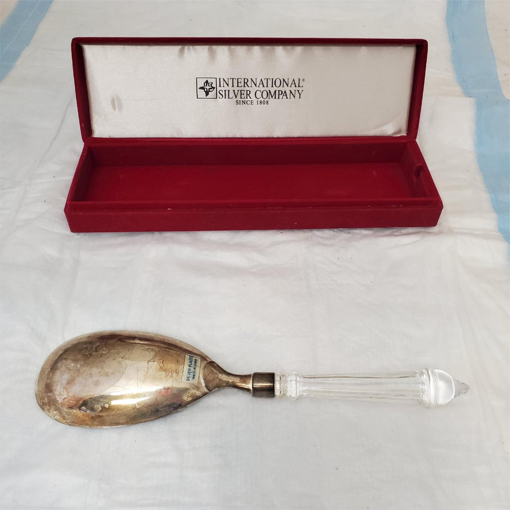 International Silver Company 24% Lead Crystal Handle Serving Fork