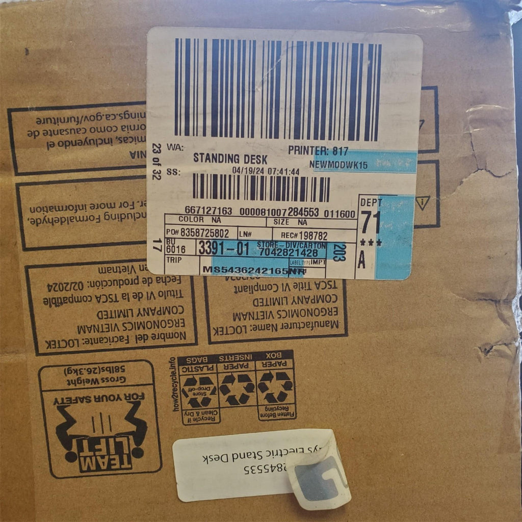 Mainstays MS5436242165NR Electric Standing Desk #1