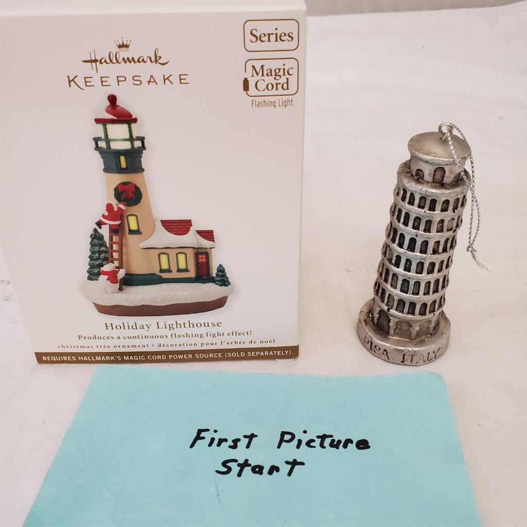 Hallmark Keepsake Ornament Holiday Lighthouse & Leaning Tower of Pisa