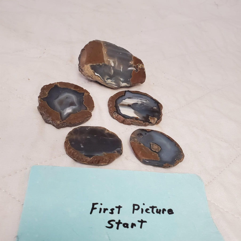 Collection of Natural Beautiful Agate Geode Druzy Slices