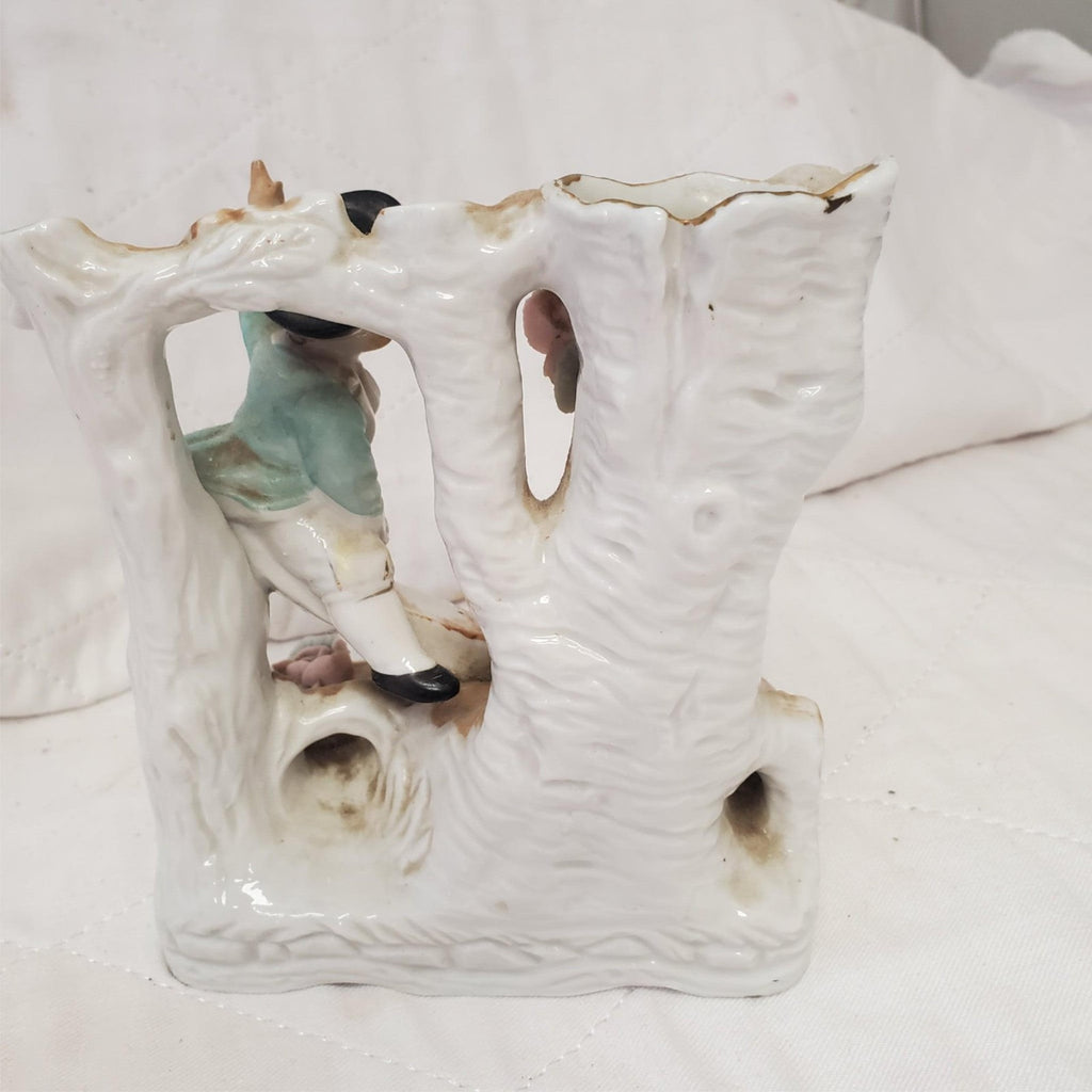 Victorian German Porcelain Children on Teeter Totter Figurine Vase