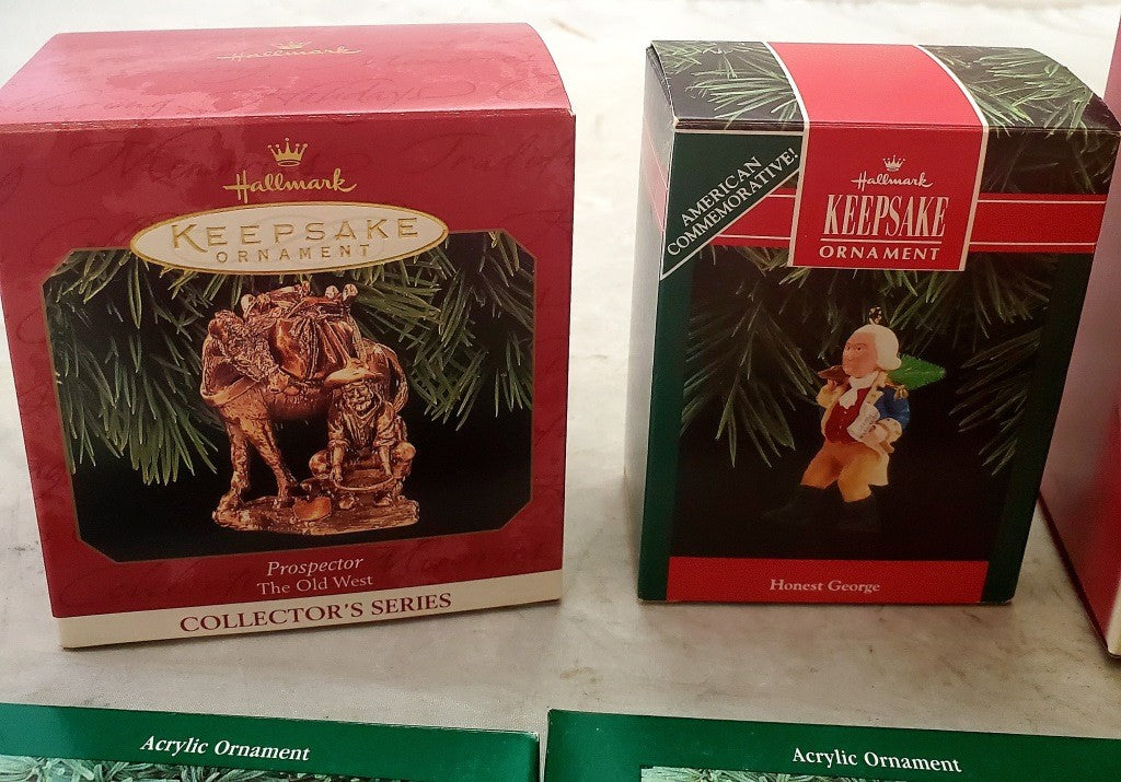 8 Hallmark Keepsake Defending the Flag Honest George, Prospector & More Ornament