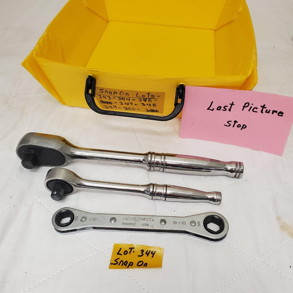 Lot of 3 Snap-on Compact Head Ratchet & Double Box End Ratcheting Wrench LOT-344