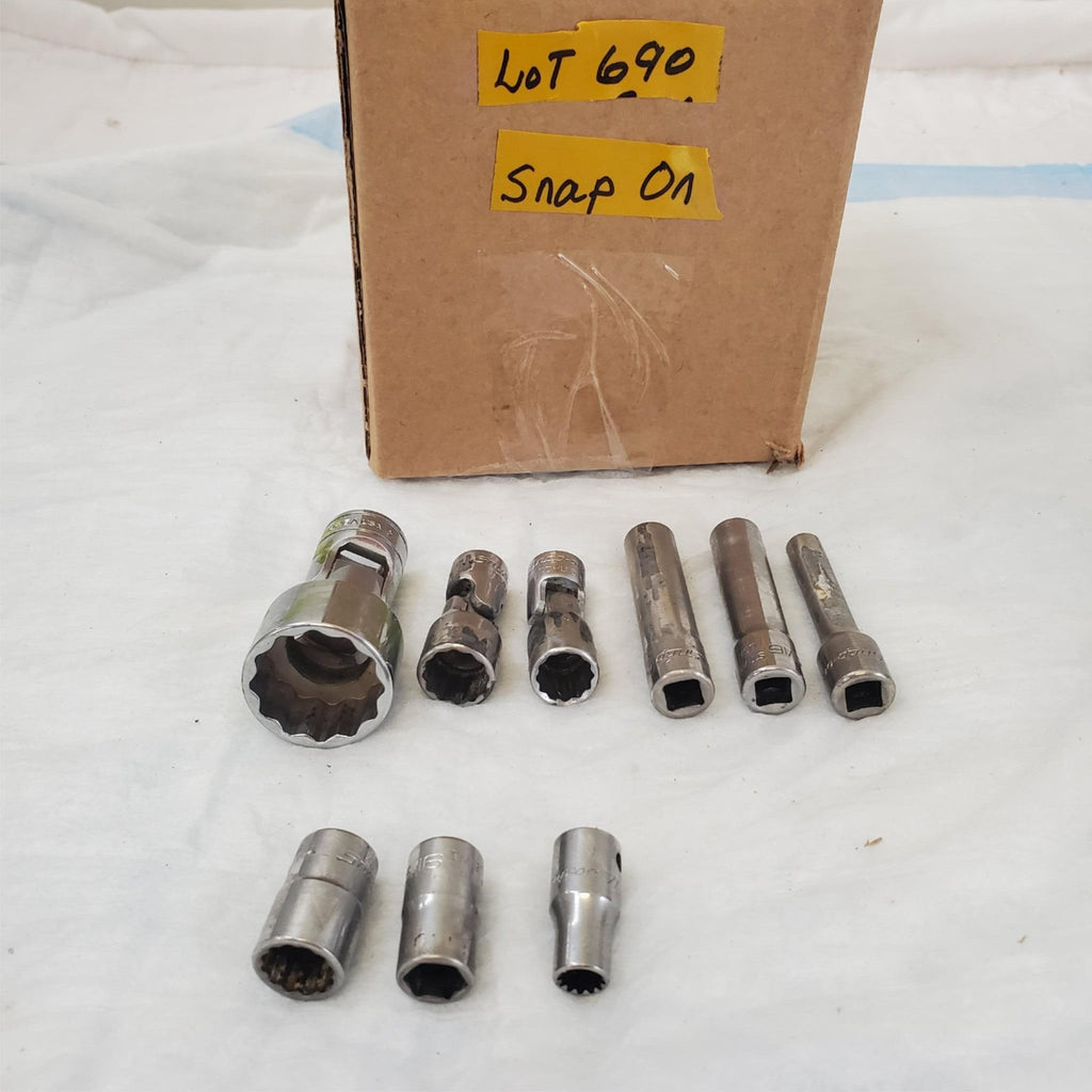 Snap On 9 Pieces Shallow Chrome Socket Set LOT-690