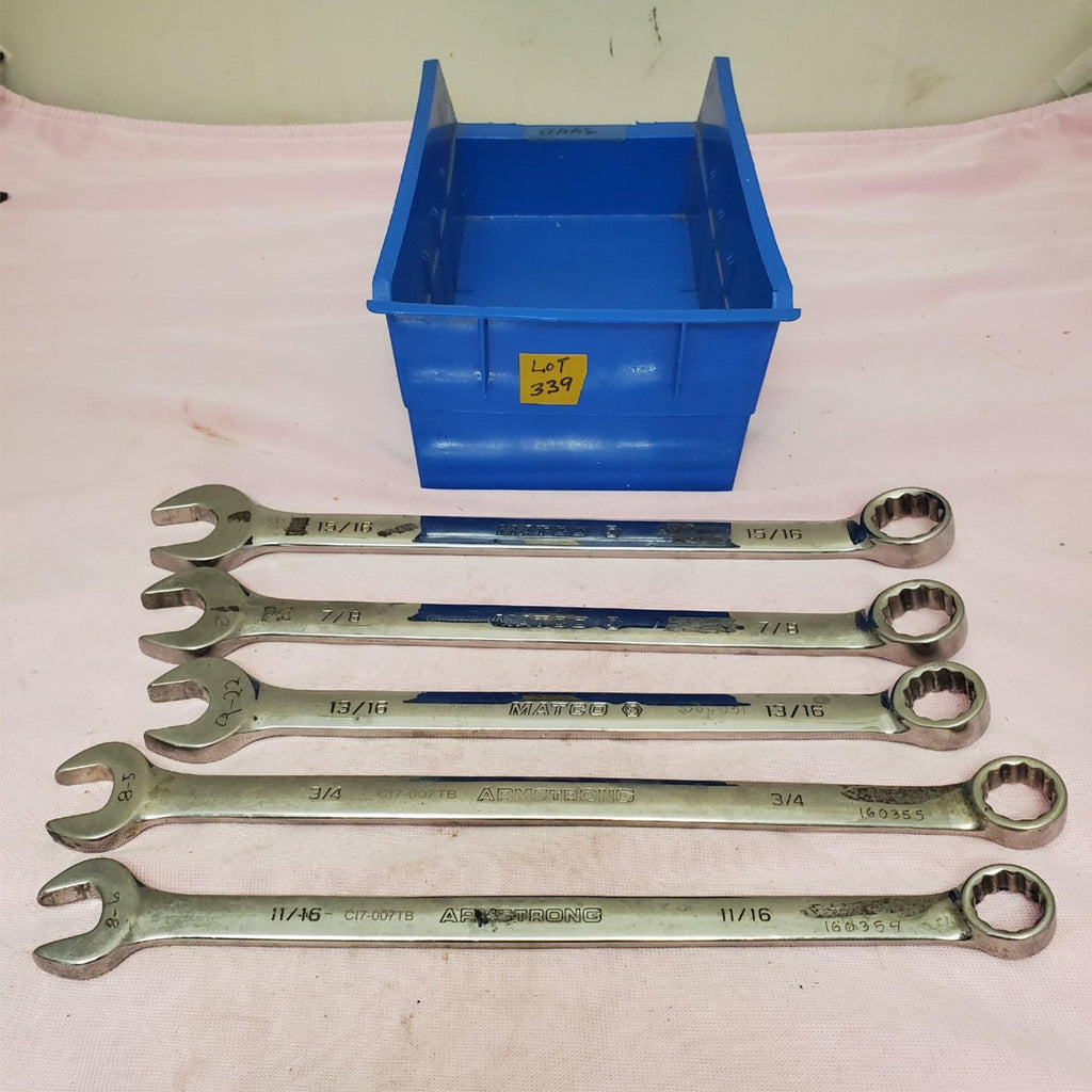 Lot of 5 Armstrong & Matco Combination Wrench Set LOT-339