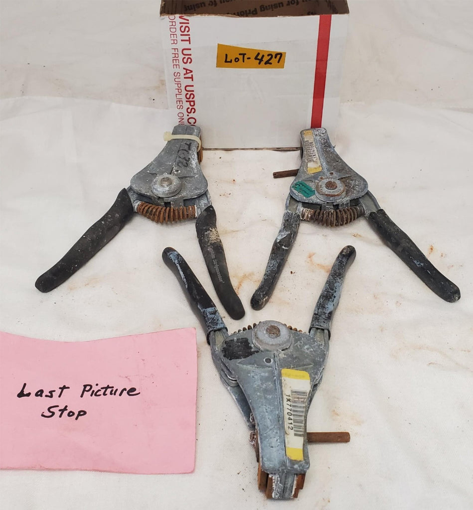 Lot of 3 Electrical Wire Stripper Spring-Loaded Tool LOT-427
