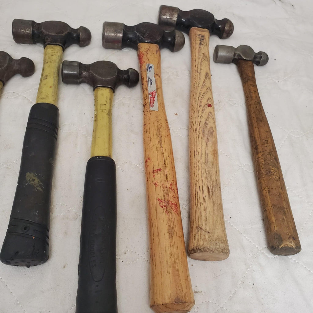 Lot of 6 Nupla Ball Peen Hammer Wood & Fiberglass Handle LOT-379
