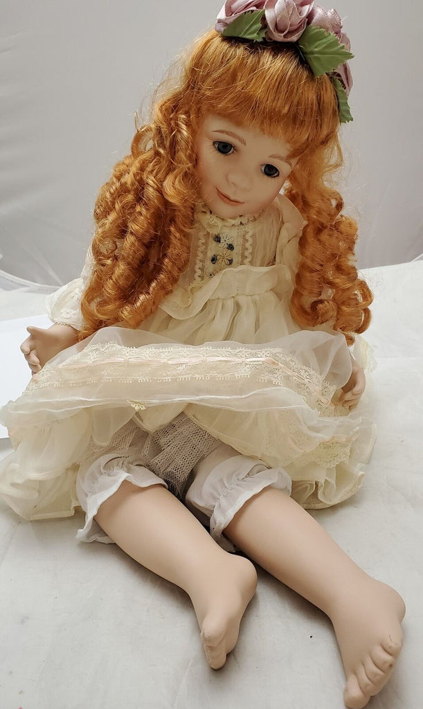 Original Amazing Porcelain Fashion Doll Beautiful Lace Dress