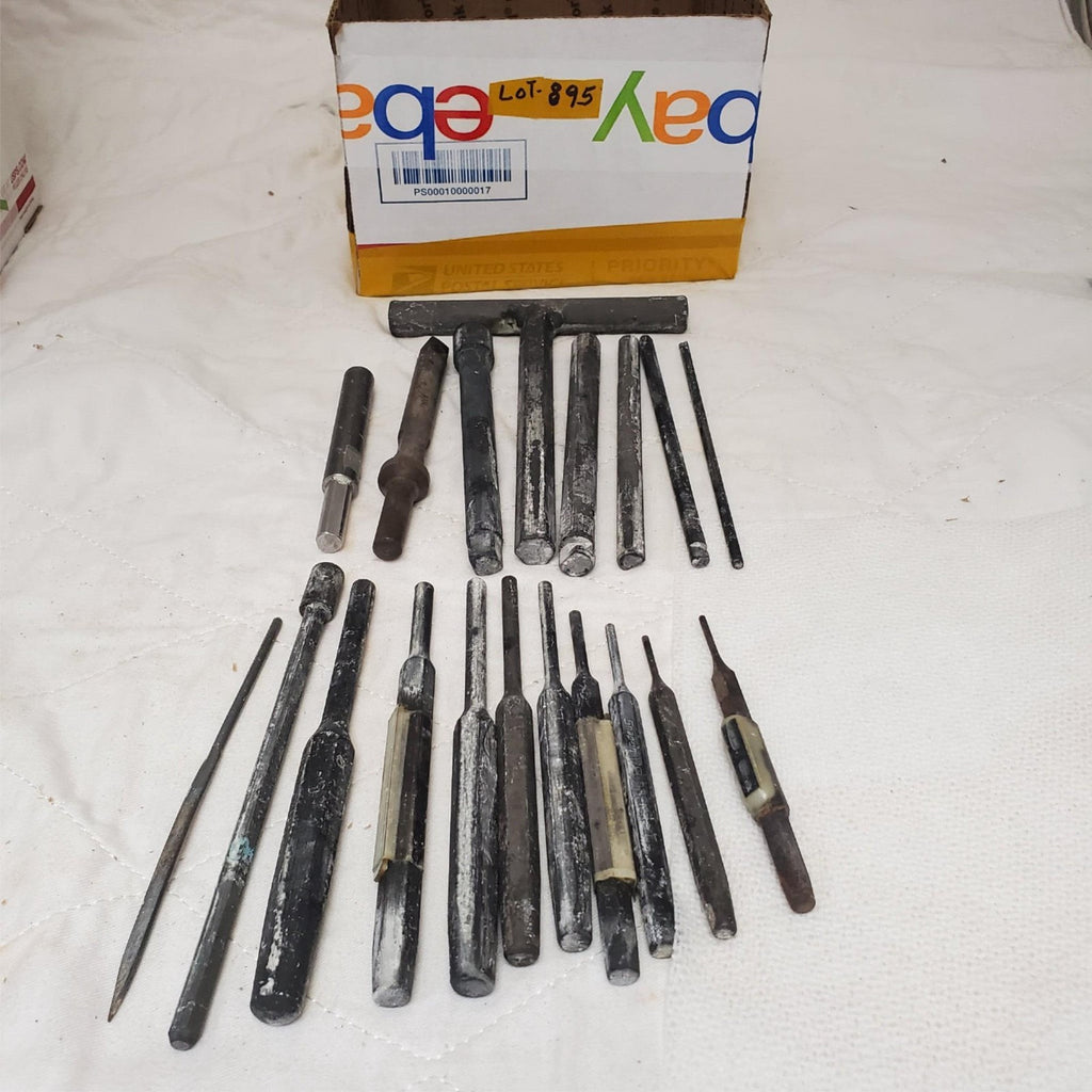 Lot of 19 Assorted Mixed Pin Punches & Chisels Set Hand Tools LOT-895