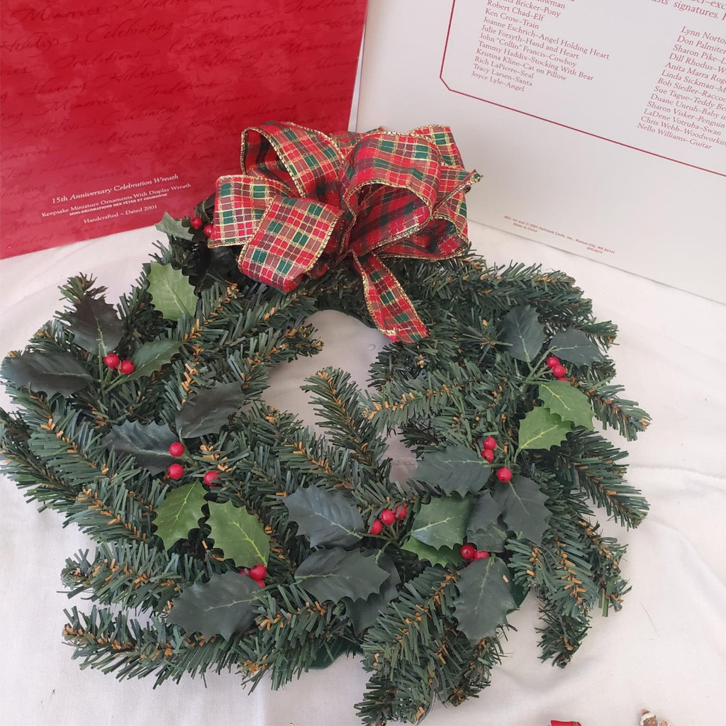 Hallmark Keepsake Ornaments 15th Anniv Celebration Wreath w/ 26 Mini Ornaments