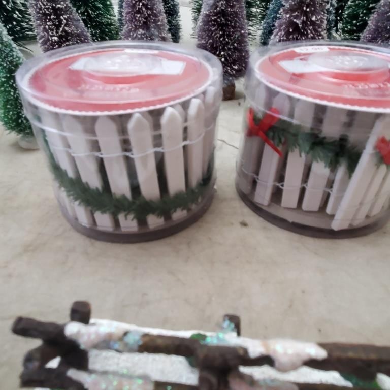 Holiday Time White Picket Fence 23.5" x 2" Christmas and Lot Christmas Tree