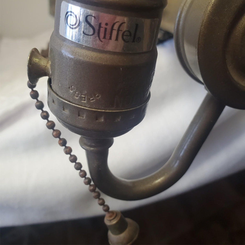 Vintage Brass Double Socket Stiffel Portable Table Lamp C