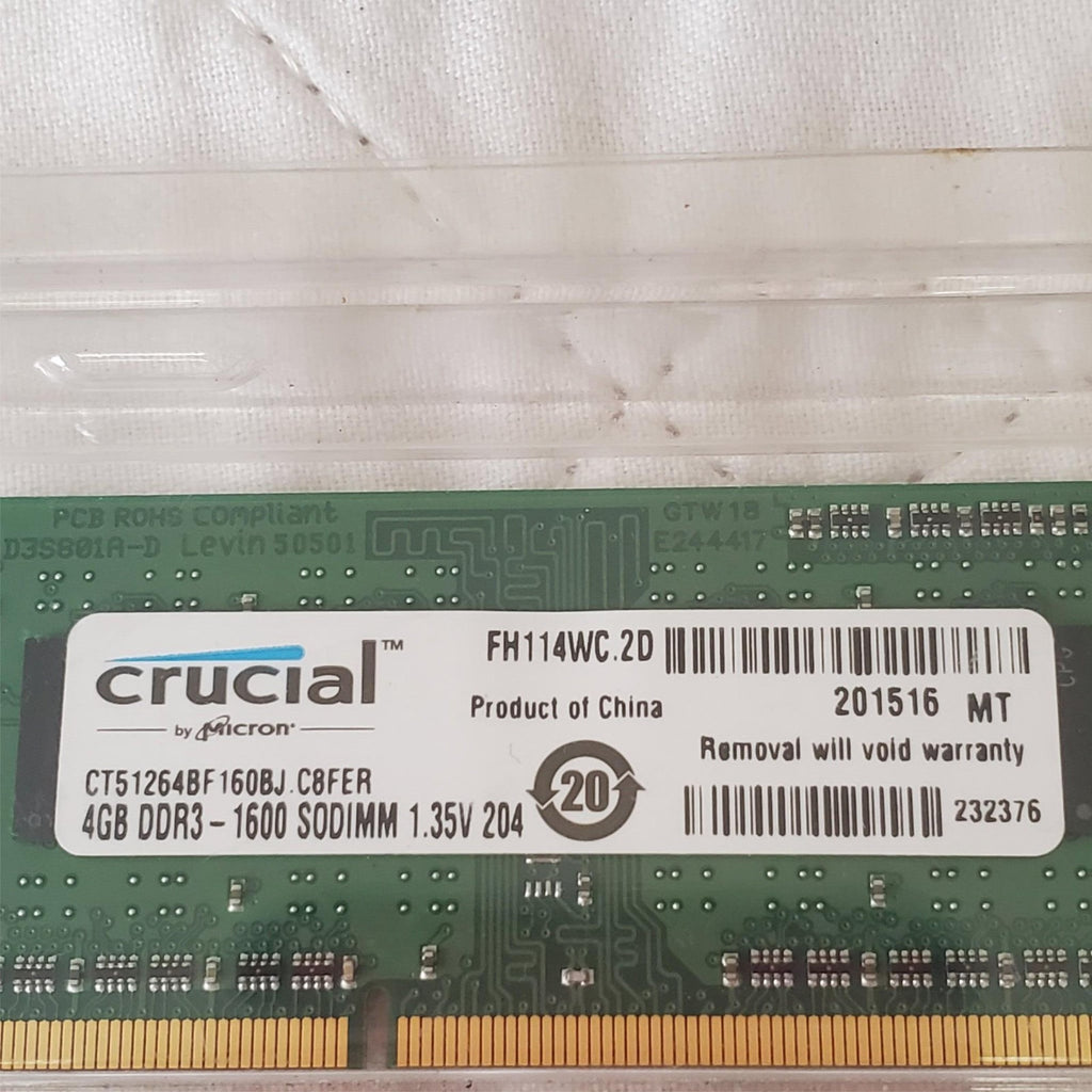 Crucial 4GB DDR3-1600 SODIMM Laptop Memory