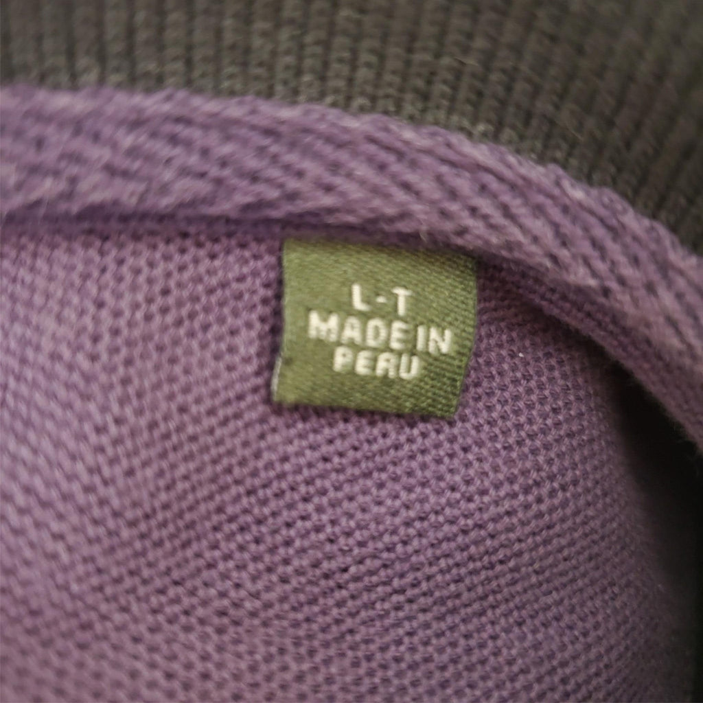 Orvis Men's Black Short Sleeve Size L-T Polo Shirt with Purple Collar