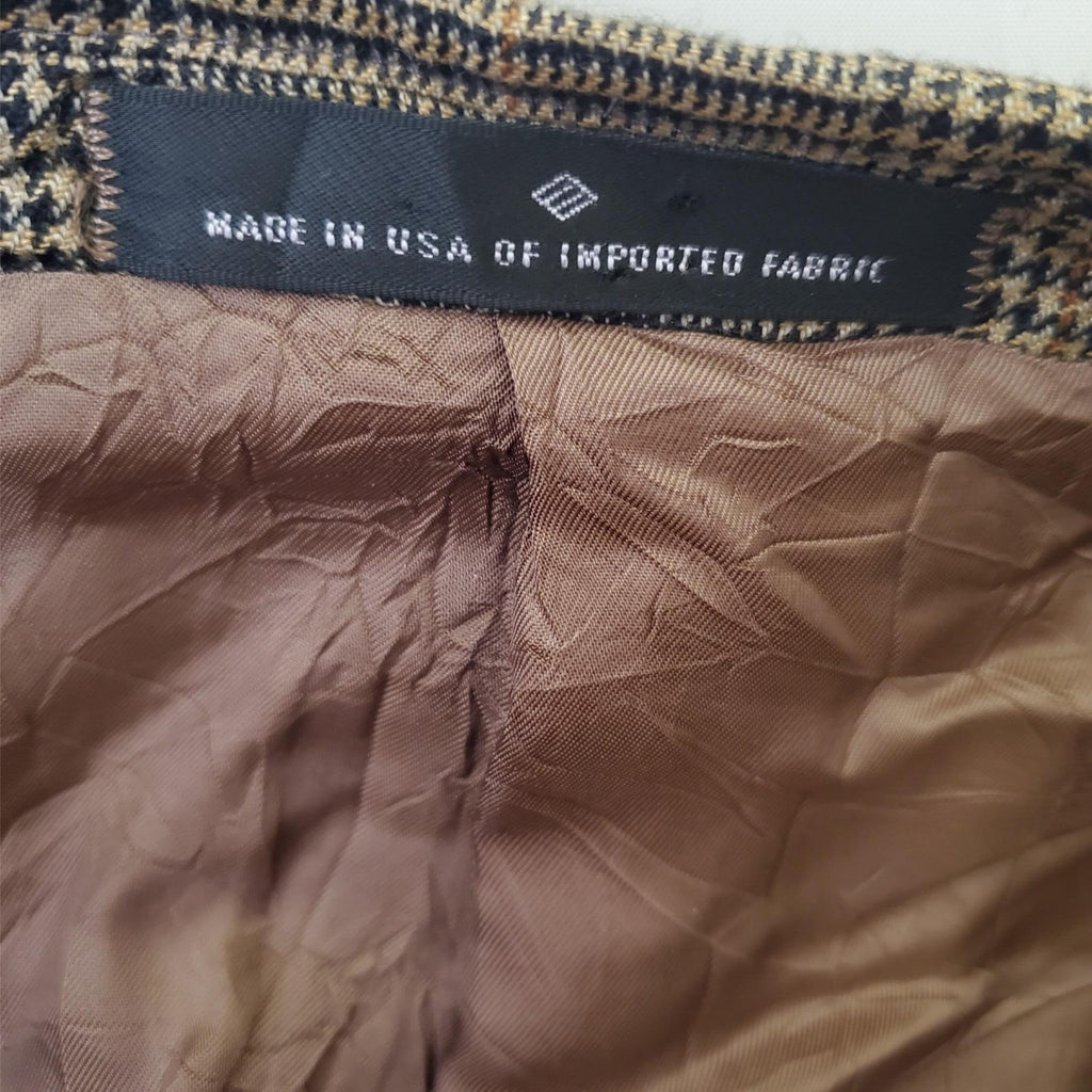 Joseph Abboud Sink Cashmere Copper Brown Check Blazer Suit Jacket Sport Coat 44L