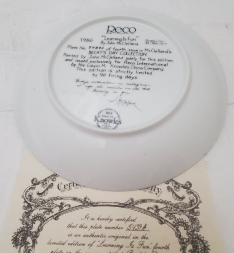 Reco Learning is Fun & RECO Awakening John McClelland Becky Day Collection Plate