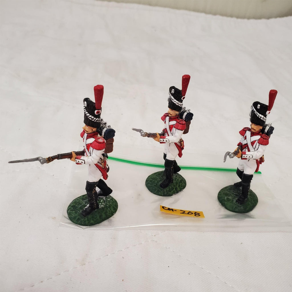 Lot of 3 Hand Painted Metal Toy Soldier Attacking Infantry CM-208