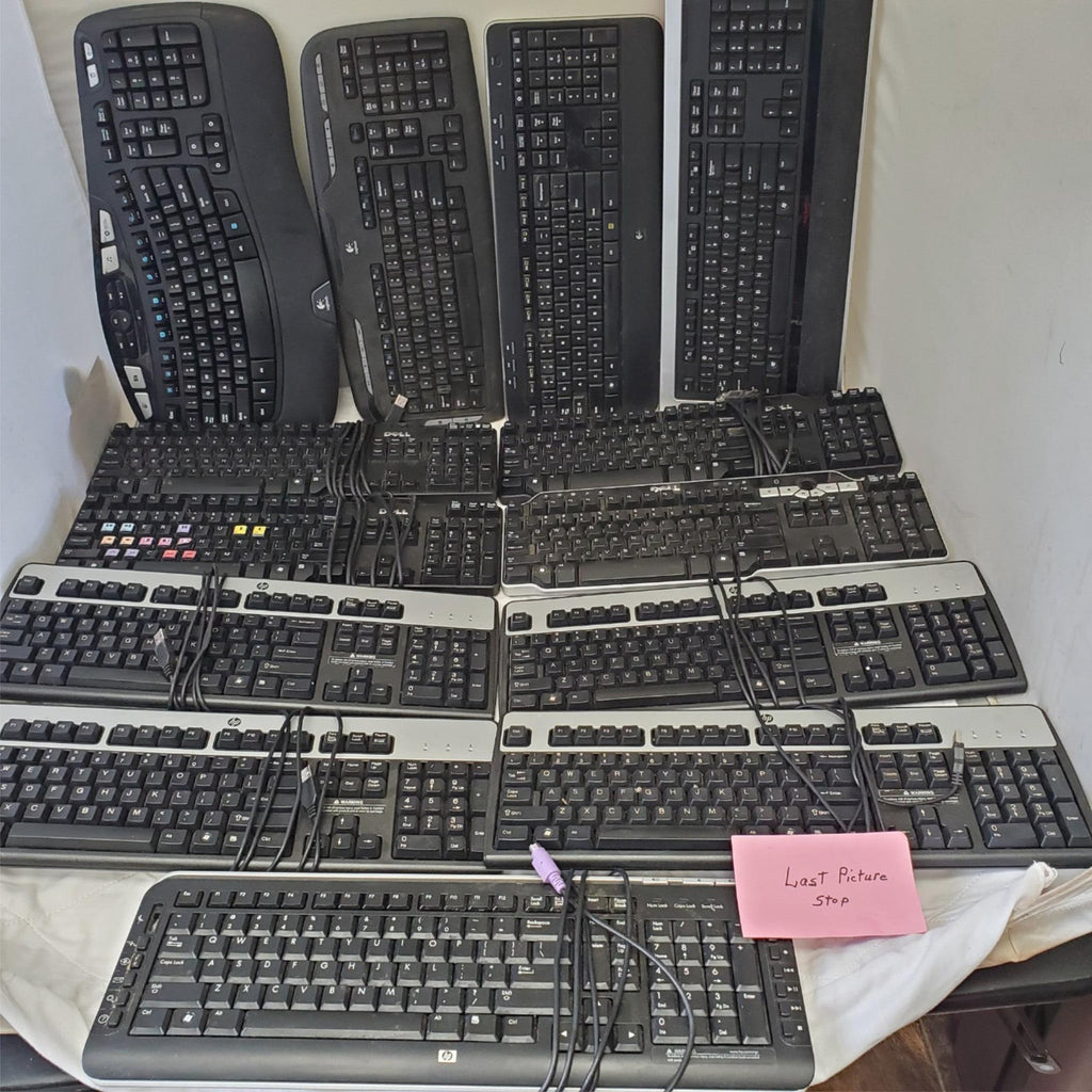 Lot of 13 Assorted Dell, HP, Logitech & other Brand Keyboards