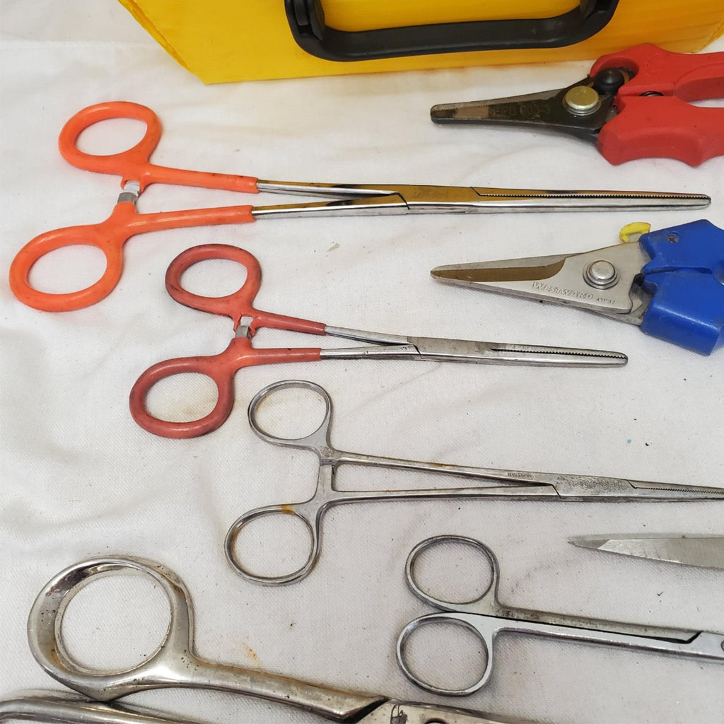 Lot of 9 Assorted Shears Scissors & Crimping Tool LOT-878