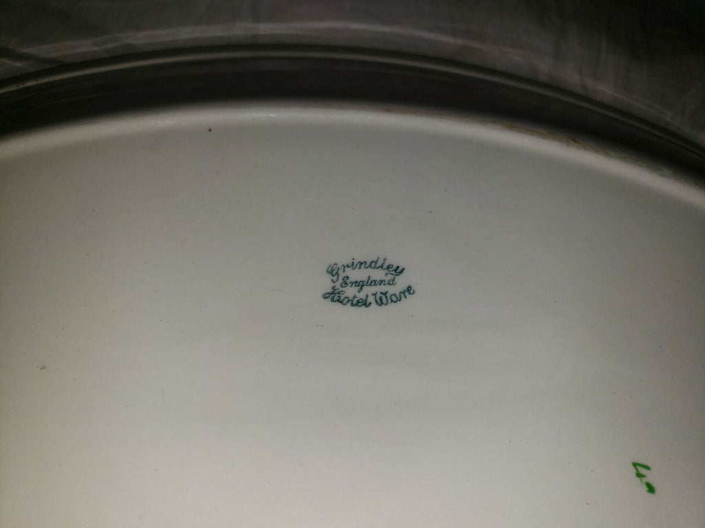 Grindley Hotelware Made in England Large Platter Green/Red Stripes