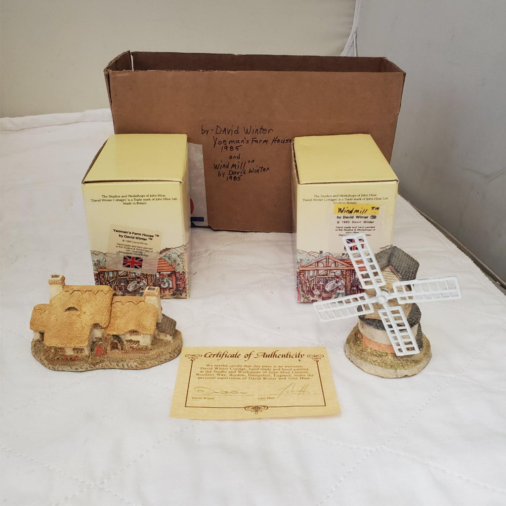 David Winter's The Windmill & Yeomans Farm House Handmade & Hand Painted