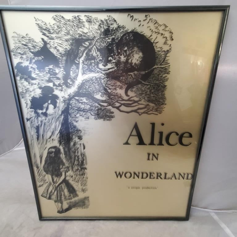 Alice's Adventures in Wonderland Illustrated Large Framed Picture