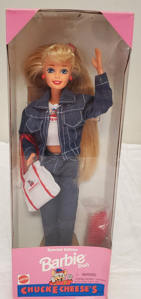 2000s Barbie Chuck E. Cheese Special Edition Doll Denim Outfit Logo Tot