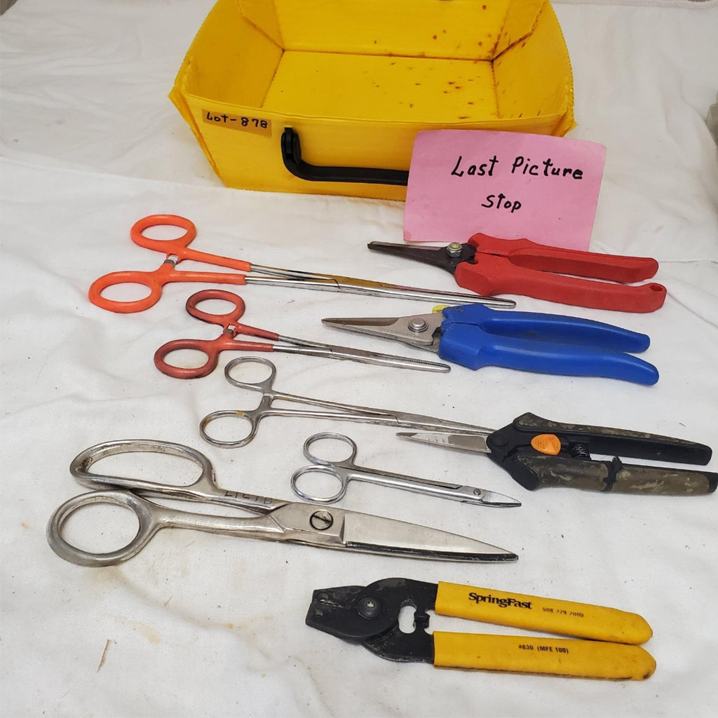 Lot of 9 Assorted Shears Scissors & Crimping Tool LOT-878