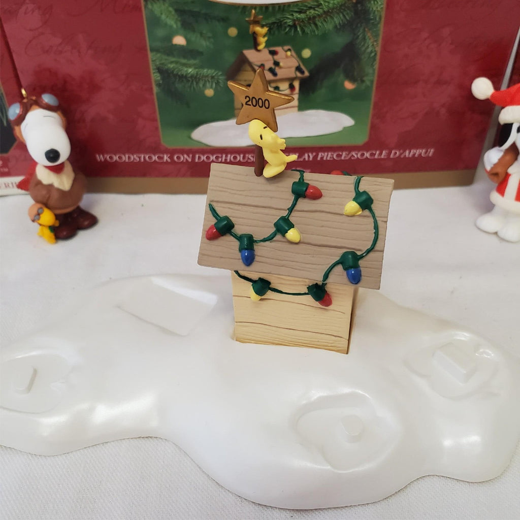 Lot of Hallmark Keepsake Spotlight on Snoopy & Woodstock On Doghouse Ornaments
