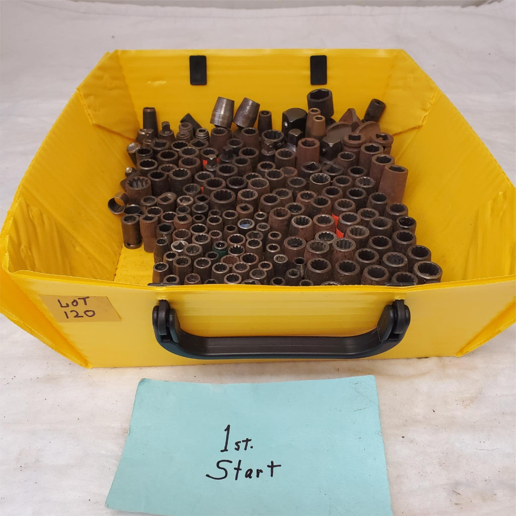 Vintage Lot of Socket 1/2 3/8 1/4 & Deep Socket Lot 120