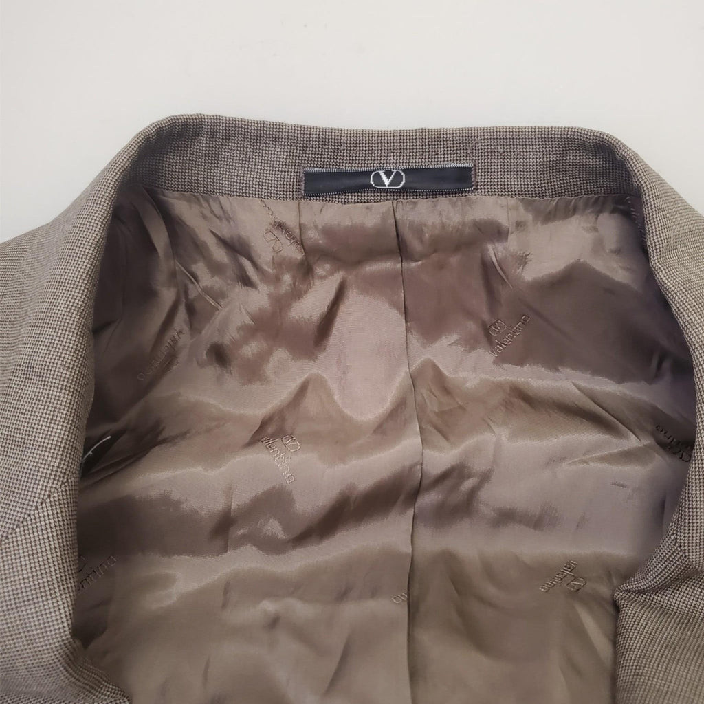 VALENTINO 100% Wool Mens Brown Blazer Suit Jacket Sport Coat 46L
