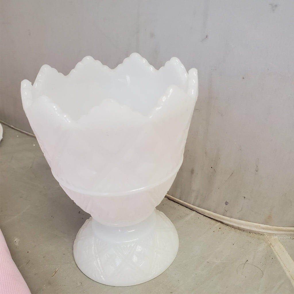 Vintage Fenton White Glass Hobnail Perfume Bottles with Sealing Caps