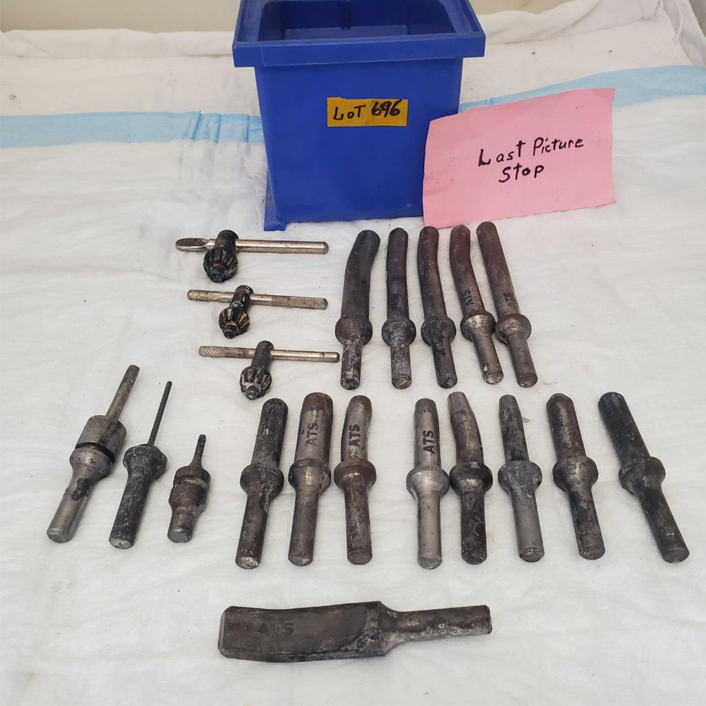 Lot of ATS Rivet Shank Collar Buster Bits, Drill Chuck Key LOT-696