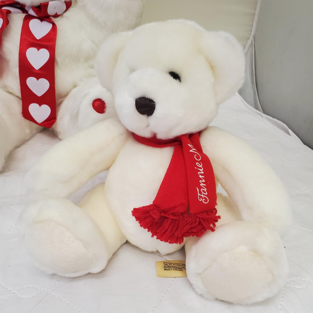Set of 2 Vintage Plush Valentine’s Stuffed Bear Toy