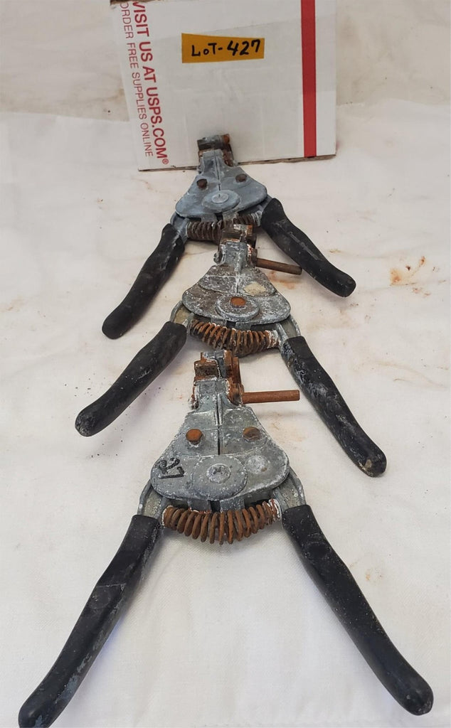 Lot of 3 Electrical Wire Stripper Spring-Loaded Tool LOT-427