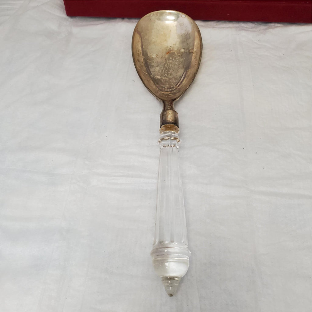 International Silver Company 24% Lead Crystal Handle Serving Fork