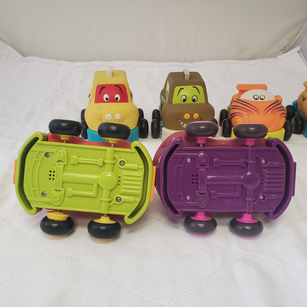 Lot of Assorted My B Toys Baby Toddler Plastic Toys Car, Taxi, And Truck