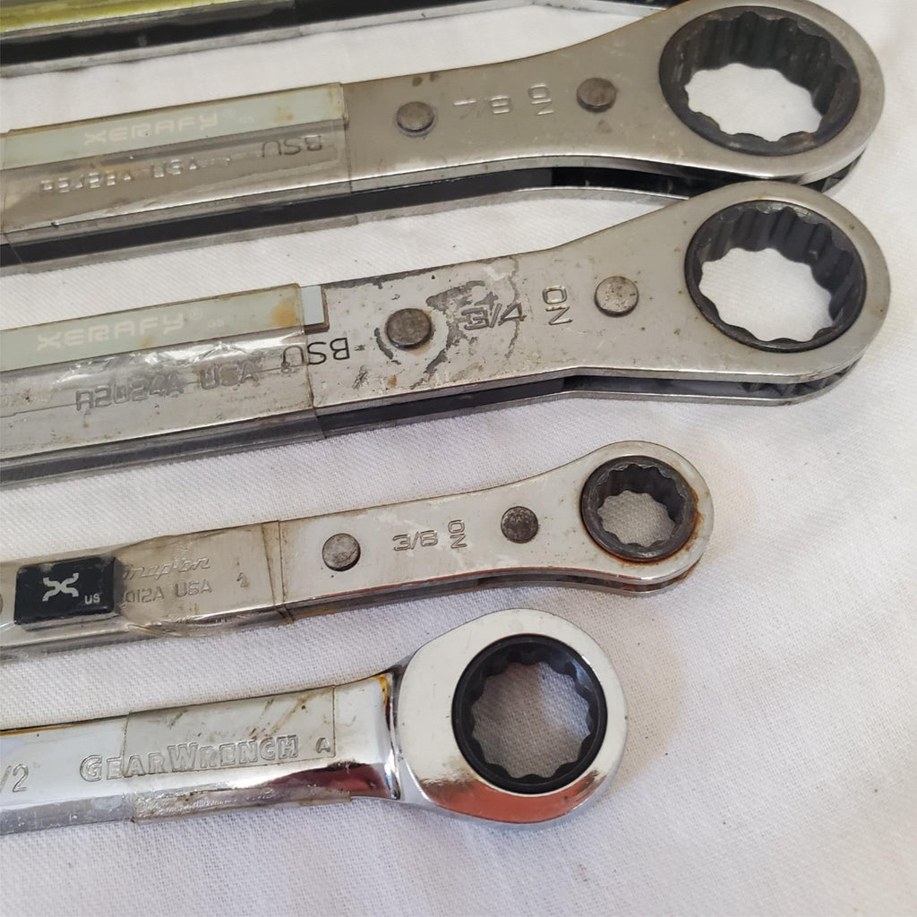 Lot of 5 Assorted Ratchet Box End Wrench Set LOT-859