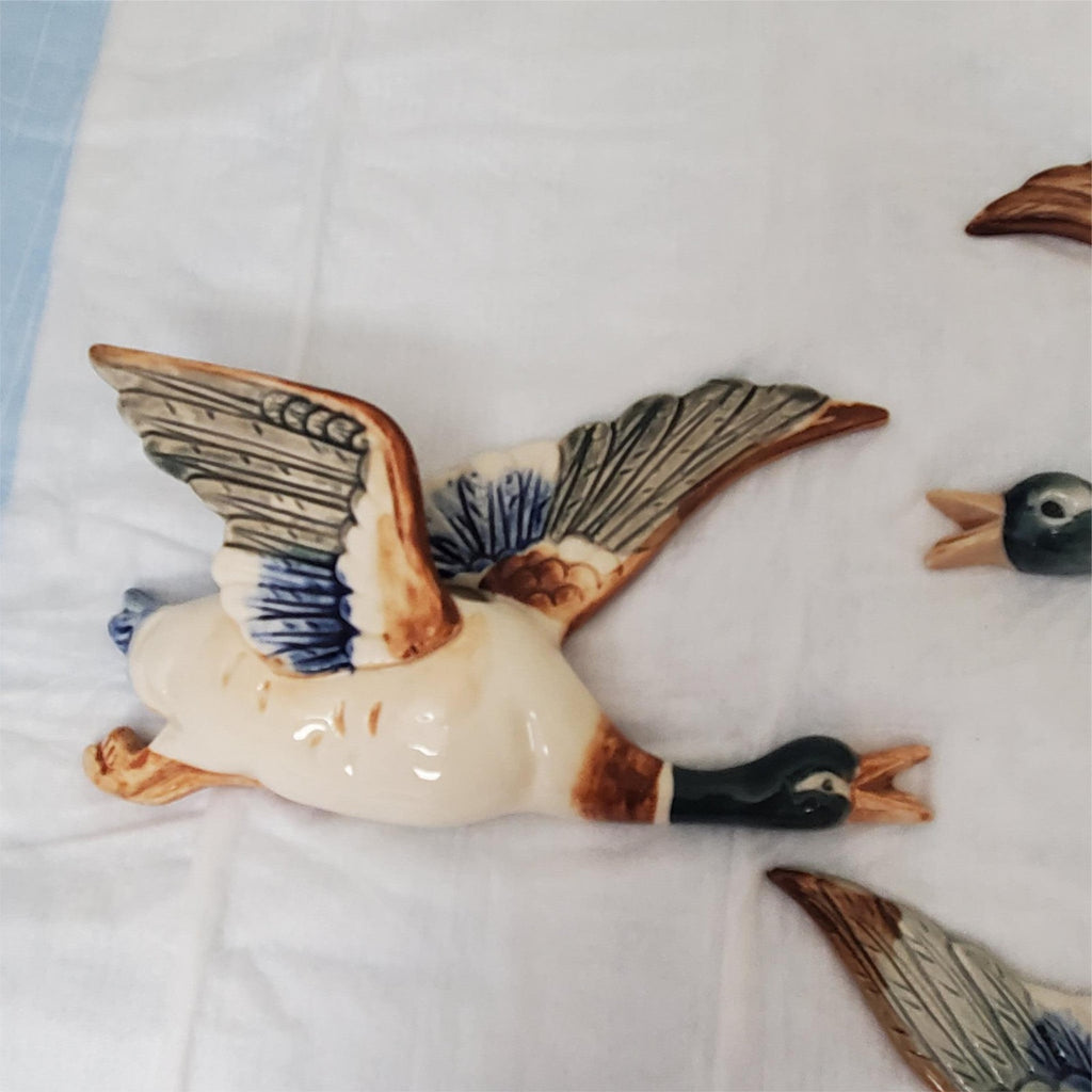 Vintage Lot of 3 Flying Duck Wall Ornaments