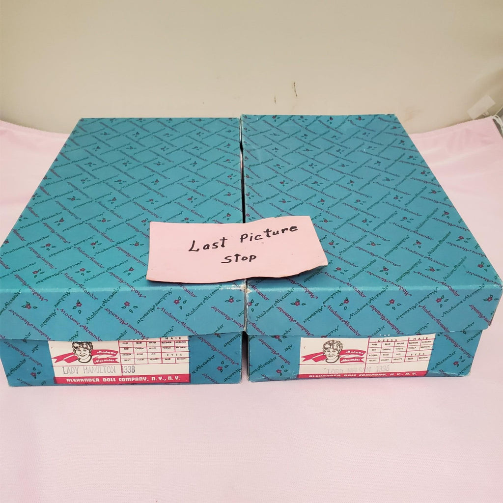 Madame Alexander #1336 Lord Nelson #1338 Lady Hamilton Dolls with Original Box