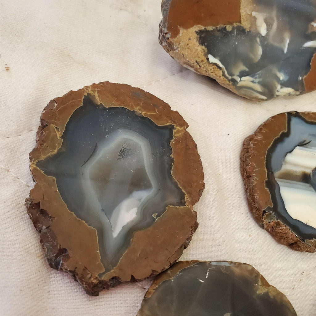 Collection of Natural Beautiful Agate Geode Druzy Slices
